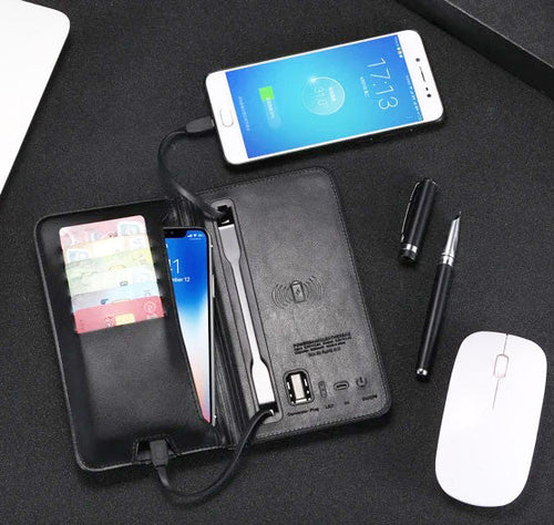 Portefeuille Cuir + Powerbank 6800mAh – Charge Sans Fil Intégrée