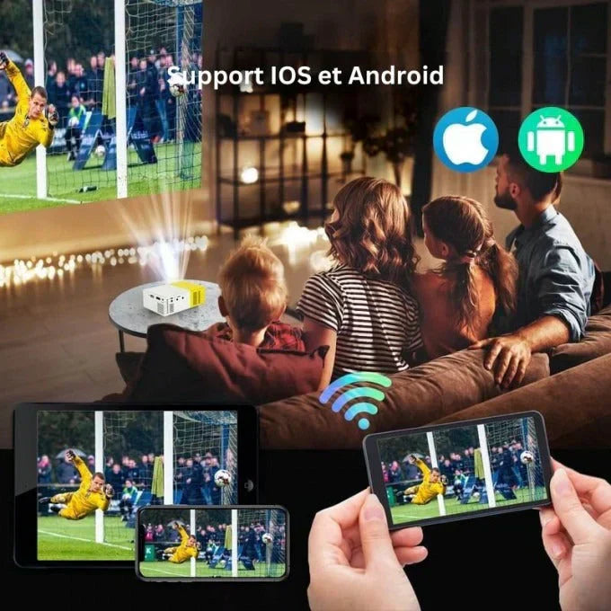 Mini Projecteur 1080p Portable – Écran jusqu'à 80 pouces partout